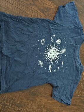 Celestial Sun Graphic Short Sleeve Tee - Blue